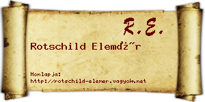 Rotschild Elemér névjegykártya